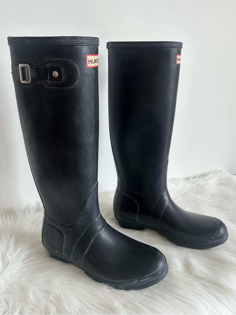 Women’s Hunter Original Black Tall Rain Boots Size 7.5